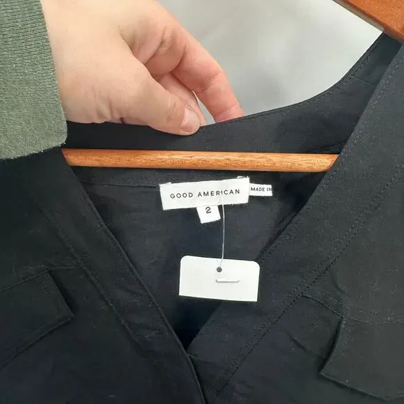 GOOD AMERICAN NWT Utility Surplice Bodysuit in Black // Medium - Picture 8 of 14